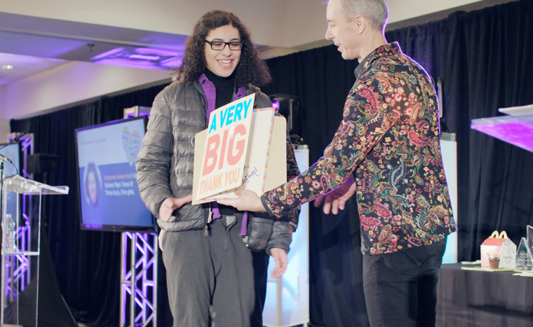 Telefluent Kickoff Highlight Image of Employee Receiving "A Very Big Thank You"